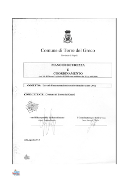 Piano di sicurezza manutenzione scuole cittadine anno 2012