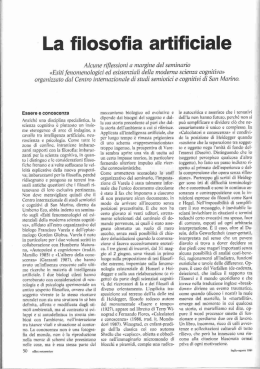 La filosofia artificiale