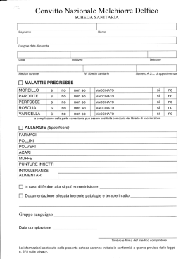 scheda di anamnesi sanitaria - Convitto Nazionale Melchiorre