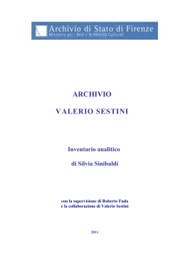 Archivio VALERIO SESTINI