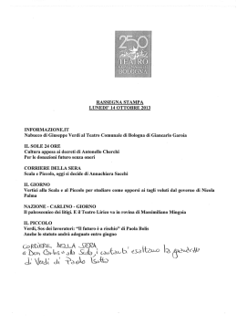 w lunedi` 14 ottobre 2013 - Teatro Comunale di Bologna