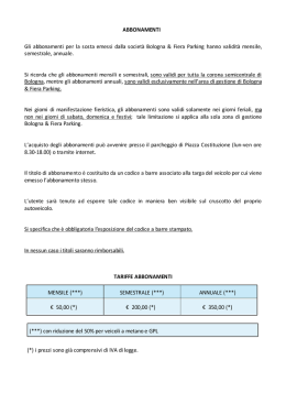 Scarica le informazioni sugli abbonamenti in formato pdf