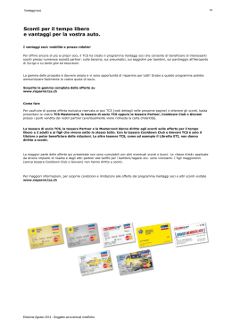 Sconti per il tempo libero e vantaggi per la vostra auto.