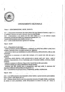 ORDINÀMENTO SÉZlONALE . A