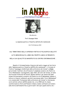 Prof. Giuseppe Nibbi La sapienza poetica e filosofica dell`età alto