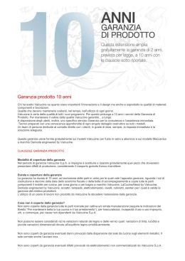 Garanzia prodotto 10 anni - Attanasio arredamenti Bari