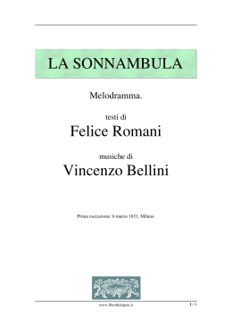 La sonnambula - Libretti d`opera italiani