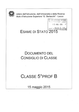 DOCUMENTO 15 MAGGIO 5B - Istituto Istruzione Statale Bertacchi