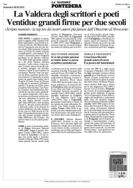 La Valdera degli scrittori e poeti Ventidue grandi ﬁrme per due secoli