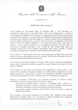 Testo del decreto del Ministero dell`economia e delle finanze