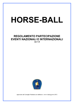 Regolamento Partecipazione Eventi Horseball