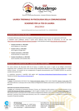 laurea triennale in psicologia della comunicazione scadenze per la