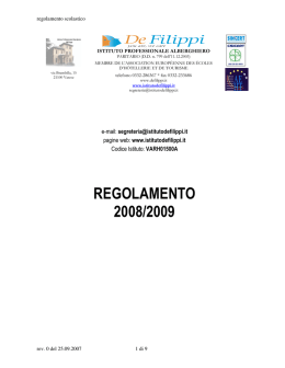 REGOLAMENTO 2008/2009