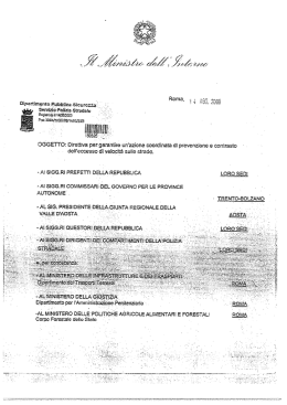 Ministero dell`Interno Dipartimento della P.S. Servizio Polizia