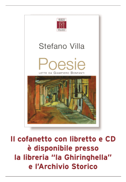 Stefano Villa Il cofanetto con libretto e CD &egrave; disponibile presso la