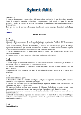 PREMESSA Il presente Regolamento &egrave; espressione dell`autonomia