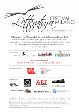 Programma - Festival Letteratura Milano
