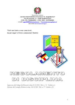 Regolamento di disciplina - Liceo Scientifico "E. Majorana"