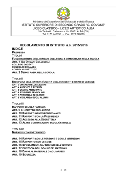 Regolamento Istituto 2015 2016 - Liceo Classico Statale "G.Govone"