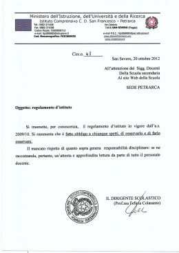 Istituto Comprensivo CD San Francesco * Petrarca