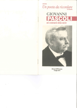 XV ed. Pascoli - Centro Relazioni Culturali