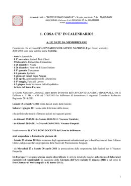 P.O.F. 2010-2011 &ndash; aggiornamento - Liceo Artistico Preziosissimo