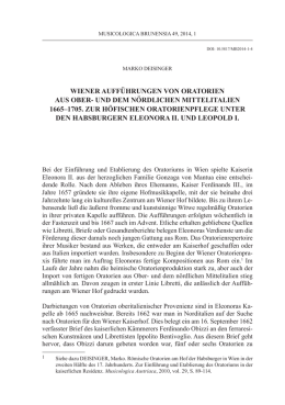 wiener auff&uuml;hrungen von oratorien aus ober