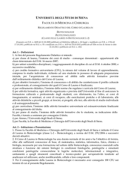 Biotecnologie - Università degli Studi di Siena