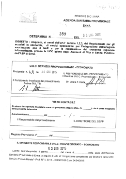 determina n. 389 del 03.07.2015 acquisto di servizi specialistici