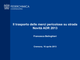 ADR - Novità 2013 - Associazione Industriali Cremona