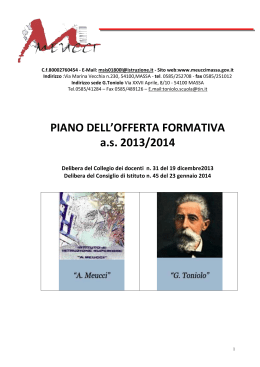 PIANO DELL`OFFERTA FORMATIVA as 2013/2014