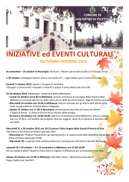 Programma cultura autunno 2015 - Comune di San Pietro di Feletto