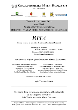 ore 21.00 Rita - Circolo musicale Mayr-Donizetti