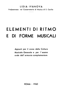 Ivanova, Lidia. Elementi di ritmo e di forme musicali. Roma. 1960