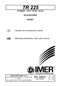 R02 - 2004/01 ELEVATORE HOIST (1140623 - 110 V / 50 Hz