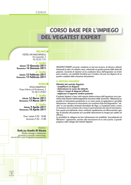 CORSO BASE PER L`IMPIEGO DEL VEGATEST EXPERT