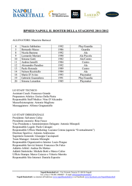 Vedi il Roster, Gironi, Schede Giocatori