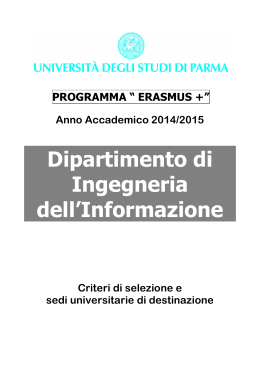 Criteri di selezione - Università degli Studi di Parma