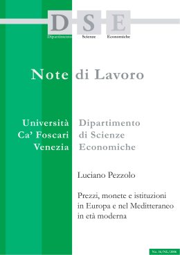 Luciano Pezzolo, Prezzi, monete e istituzioni in Europa e nel