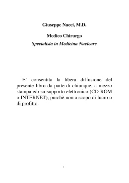 E` consentita la libera diffusione del presente libro da