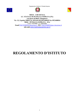 regolamento d`istituto - Istituto Comprensivo di Petralia Soprana