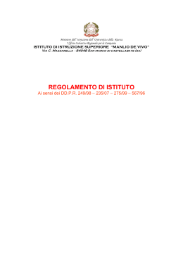 Regolamento di istituto