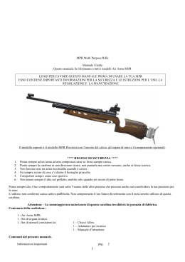 MPR Multi Purpose Rifle Manuale Utente Questo manuale fa