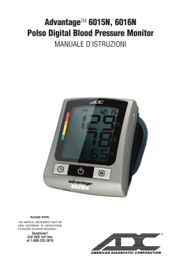 AdvantageTM 6015N, 6016N Polso Digital Blood Pressure Monitor
