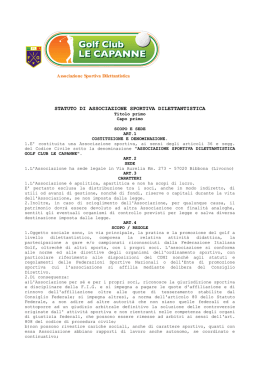 statuto di associazione sportiva dilettantistica - Golf Club