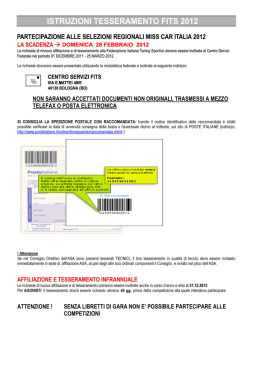 istruzioni tesseramento fits 2012 - FITS