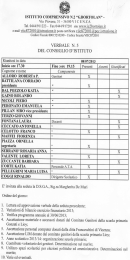 Verbale consiglio d`istituto 08/07/2013