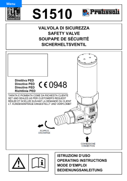valvola di sicurezza safety valve soupape de s&eacute;curit&eacute;