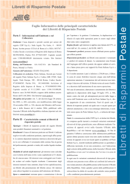 Foglio Informativo Libretti 31 ottobre 2004