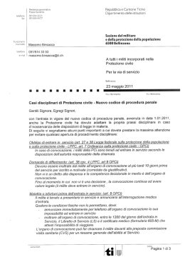 Informazione ai militi sui casi disciplinari da parte